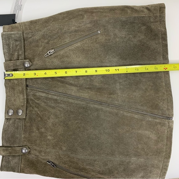 BLANK NYC Warm Gray Suede Leather Moto Style Mini Skirt Zip Up New Size 28 - Picture 16 of 16